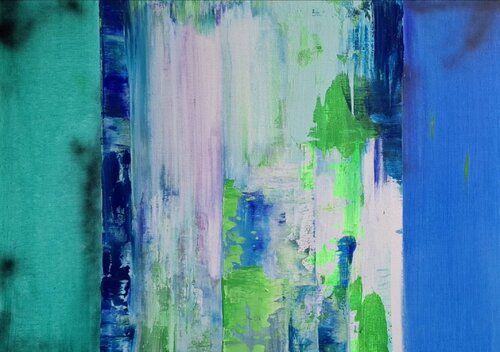 Trou de lumière dans la forêt van Michèle BARANGE, Schilderij te koop op Singulart