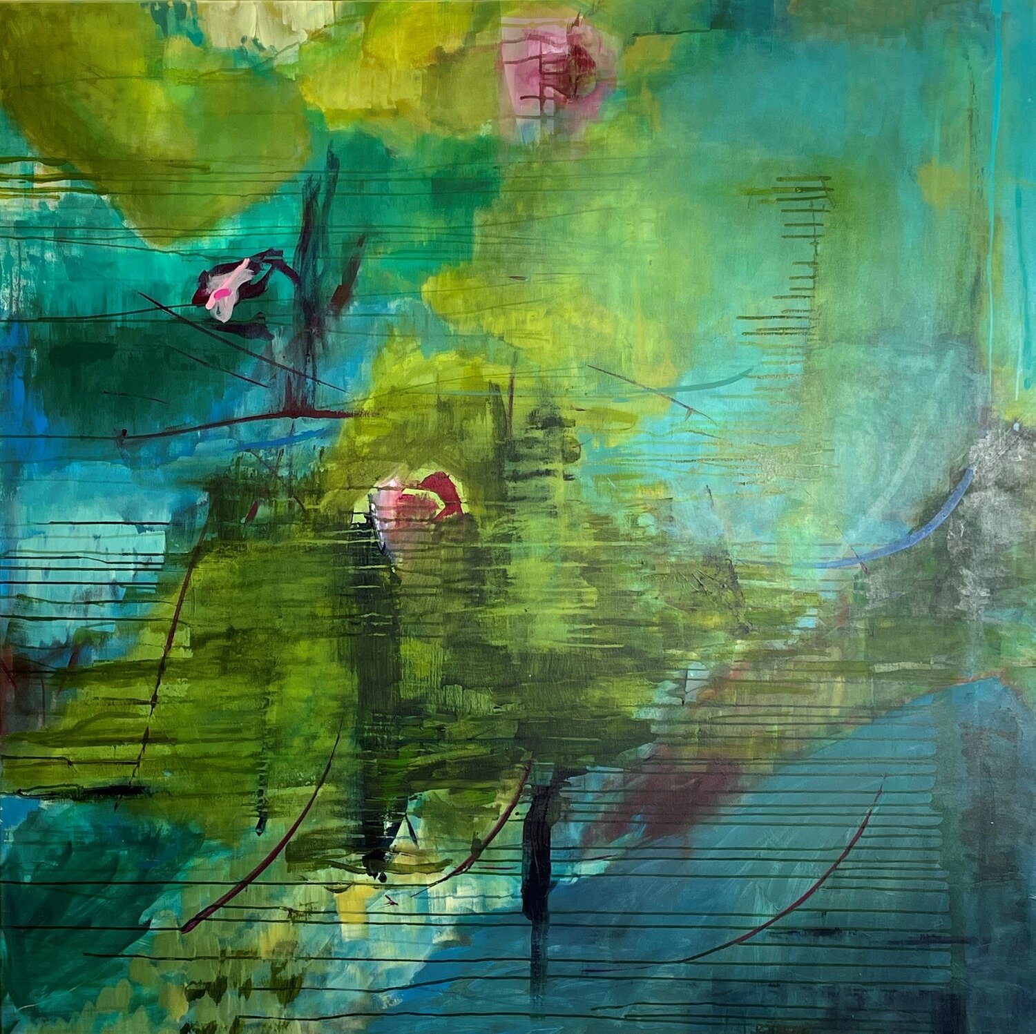 Der blaue Garten der Sehnsucht von Andrea Langensiepen (2022) Malerei