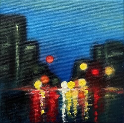 Blaue Nacht di Angela Wichmann, Pittura in vendita su Singulart