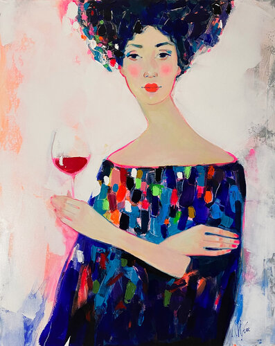 Red Wine by Liliya Nikolova, Painting for Sale on Singulart