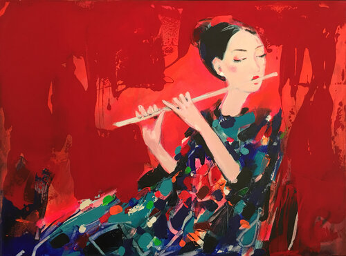 Flautist de Liliya Nikolova, Pintura a la venta en Singulart