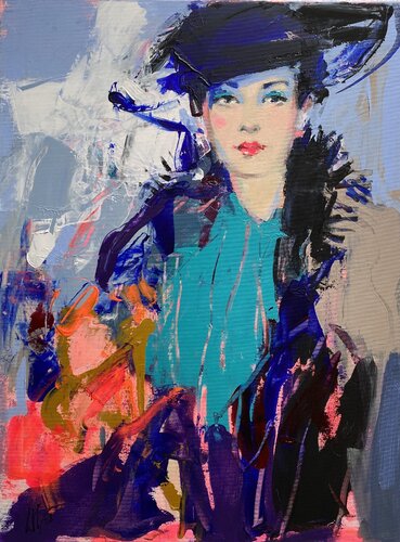 Woman (1) van Liliya Nikolova, Schilderij te koop op Singulart