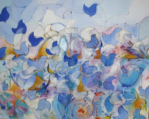 Memoria degli uccelli migratori van CLAUDIA AMADESI, Schilderij te koop op Singulart