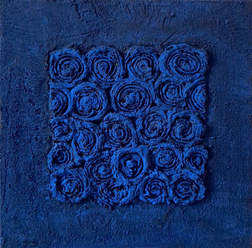 Rose - Blue by CLAUDIA AMADESI, Painting for Sale on Singulart