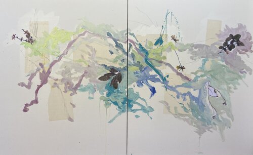 WOODS 13 (diptyque) by Suzanne Marcelle, 회화 for Sale on Singulart