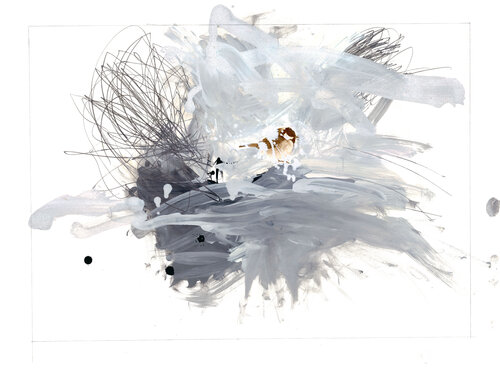 WOODS BIRD (sur papier Arches) di Suzanne Marcelle, Pittura in vendita su Singulart
