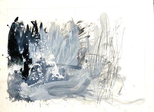 WOODS DEER 2 (dessin sur papier Arches) by Suzanne Marcelle, 회화 for Sale on Singulart