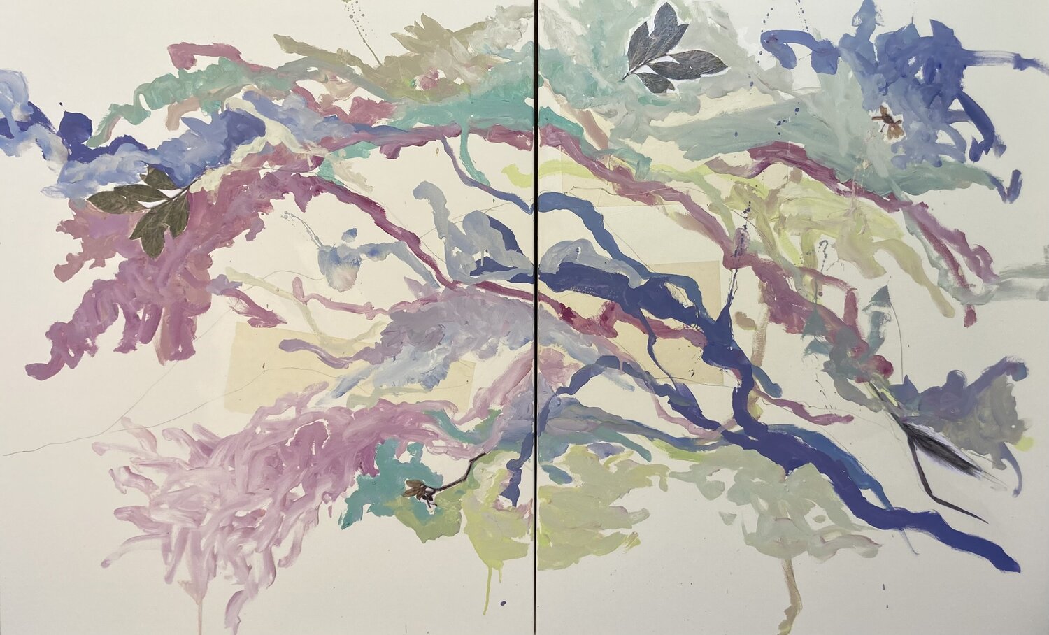 WOODS 12 (diptyque) von Suzanne Marcelle (2023) Malerei Öl, Collage