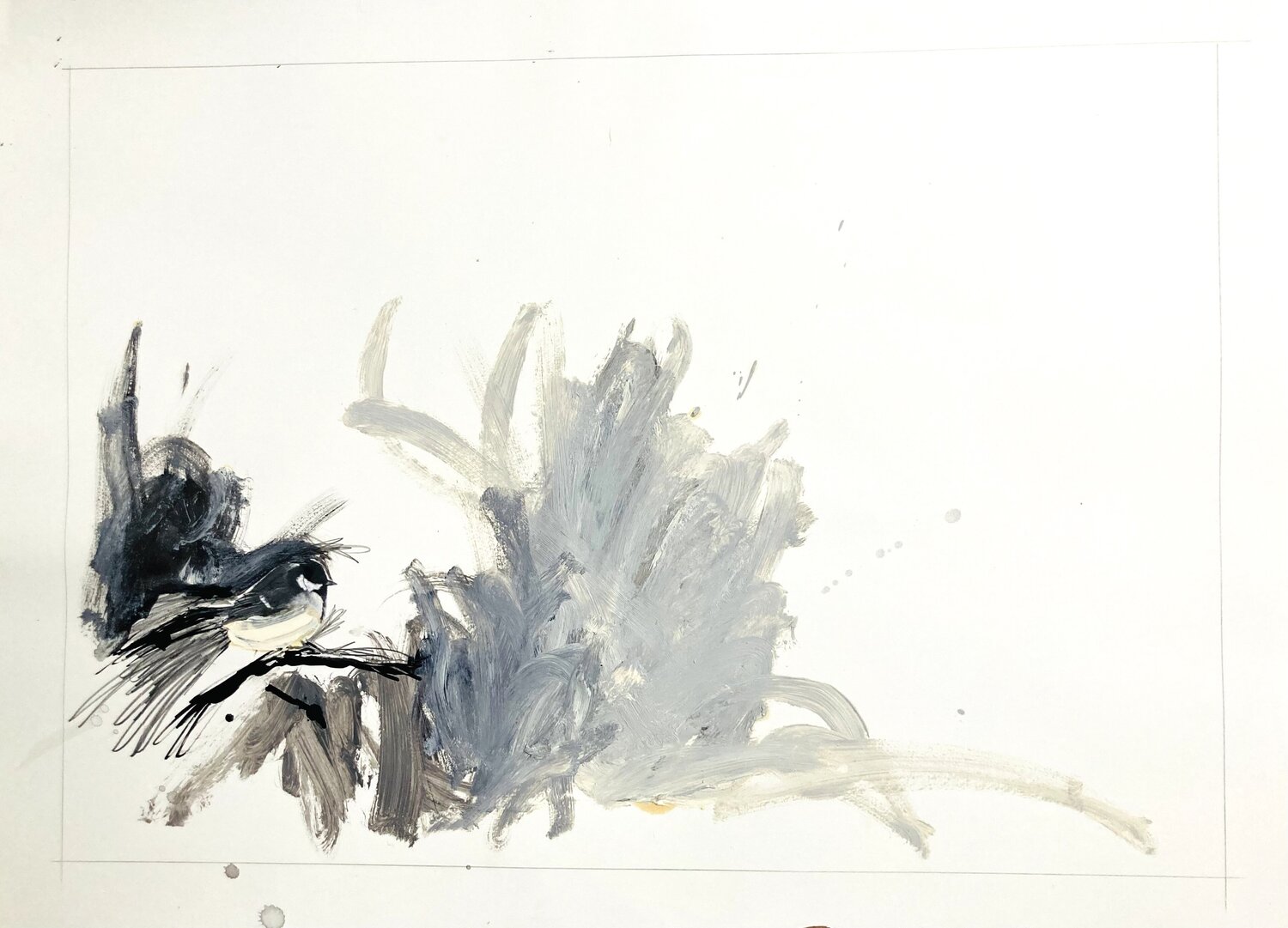 WOODS BIRD 2 (sur papier Arches) Suzanne Marcelle