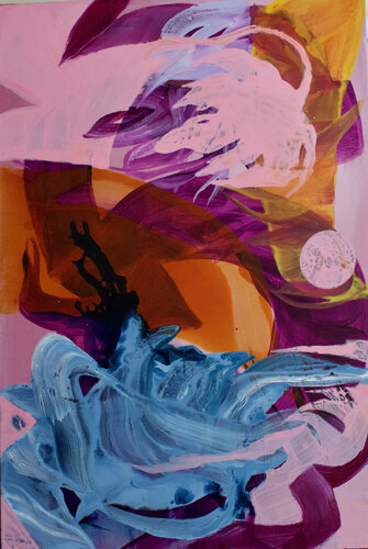 Abstract landscape.Desert van Julia Hacker, Schilderij te koop op Singulart