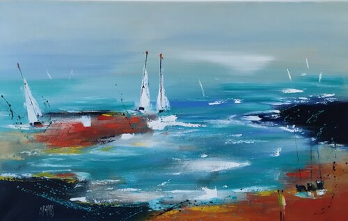 Les grandes voiles van Christine Barres, Schilderij te koop op Singulart