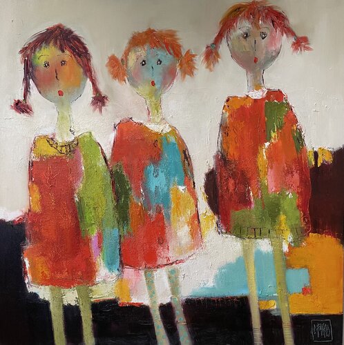 Entre filles van Christine Barres, Schilderij te koop op Singulart