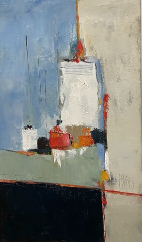 Le Bateau rouge van Christine Barres, Schilderij te koop op Singulart