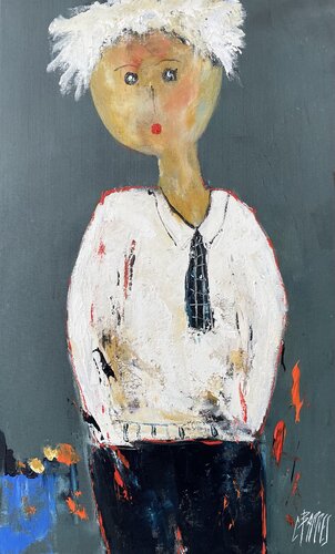 Les mains dans les poches van Christine Barres, Schilderij te koop op Singulart