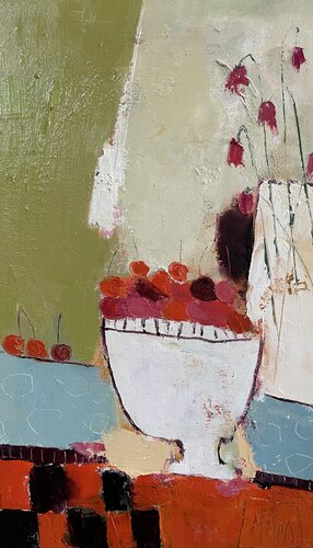 La coupe aux cerises van Christine Barres, Schilderij te koop op Singulart