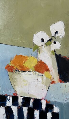 Pivoines blanches di Christine Barres, Pittura in vendita su Singulart