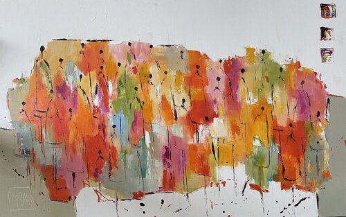 Rose, garance, orange… von Christine Barres, Malerei kaufen auf Singulart