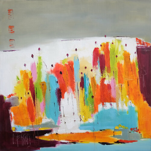 Foule van Christine Barres, Schilderij te koop op Singulart