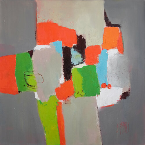 Carré rouge van Christine Barres, Schilderij te koop op Singulart