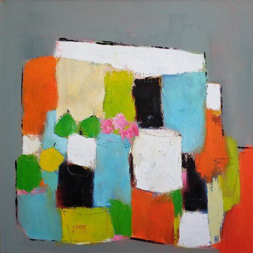 Carré rouge van Christine Barres, Schilderij te koop op Singulart