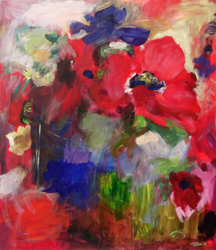 Red Anemone by Cosima Gerner, Painting for Sale on Singulart