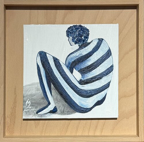 Figure in stripes 01 van Marco Opel, Schilderij te koop op Singulart