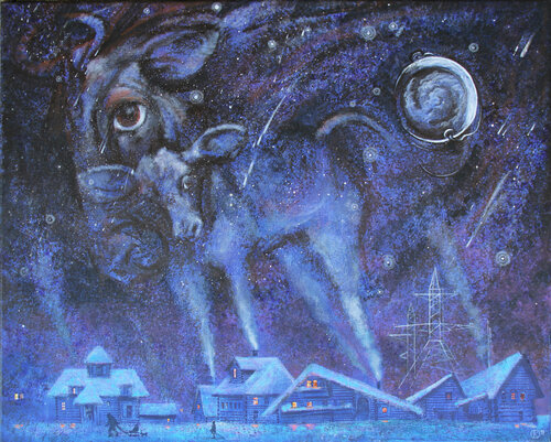 Hiver. Voie lactée by Olga Kataeva-Rochford, Painting for Sale on Singulart