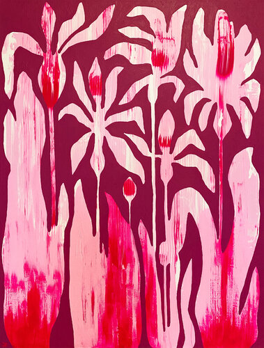 Magenta Heyday van Zaira Dzhaubaeva Rivera, Schilderij te koop op Singulart