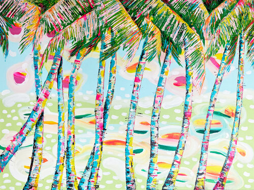 Caribbean Palms by Zaira Dzhaubaeva Rivera, 絵画 for Sale on Singulart