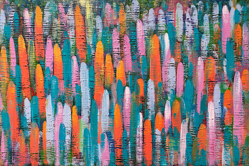 Field of Lupines van Zaira Dzhaubaeva Rivera, Schilderij te koop op Singulart