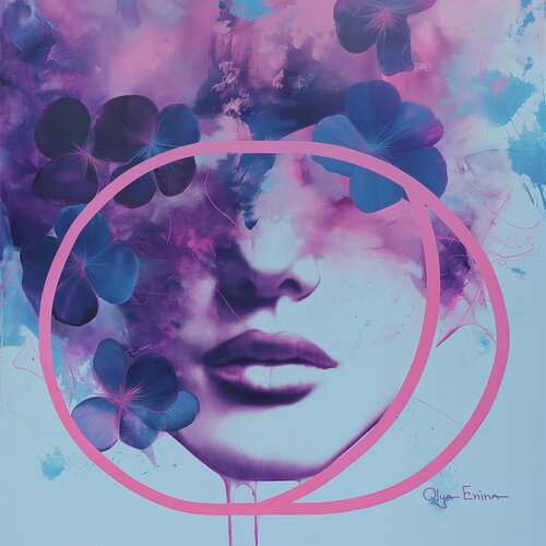 Floral woman portrait di Olya Enina, Digitale in vendita su Singulart