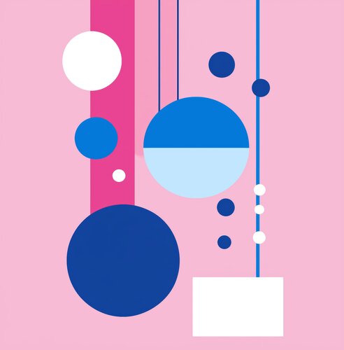 Abstract Geometry on Pink van Olya Enina, Afdruk te koop op Singulart
