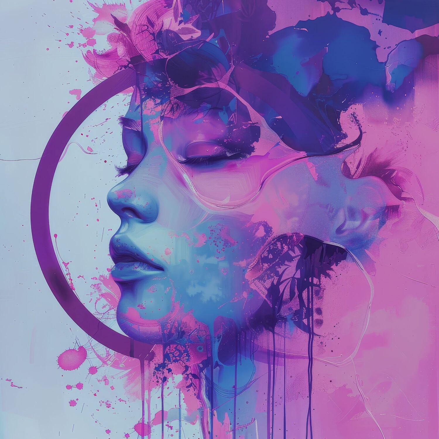 Dreamlike Serenity in Blue and Purple Olya Enina Digital zu verkaufen