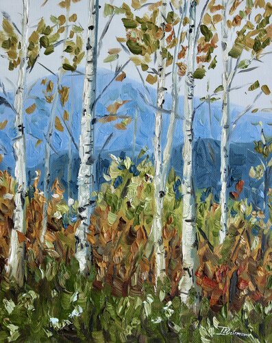 Birch Trees von Liza Illichmann, Malerei kaufen auf Singulart