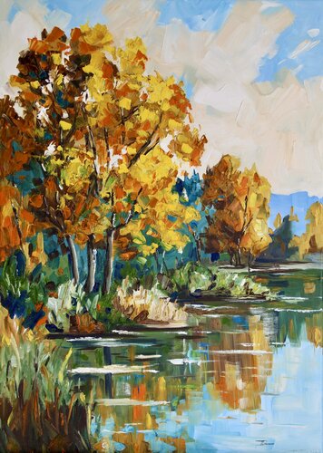 Golden Trees von Liza Illichmann, Malerei kaufen auf Singulart