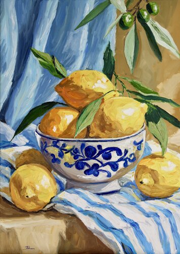 Lemon Bowl di Liza Illichmann, Pittura in vendita su Singulart