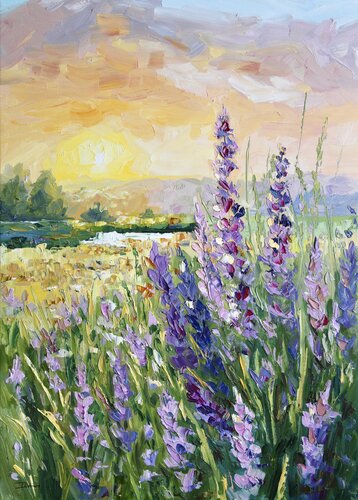 Lupines by Liza Illichmann, Painting for Sale on Singulart