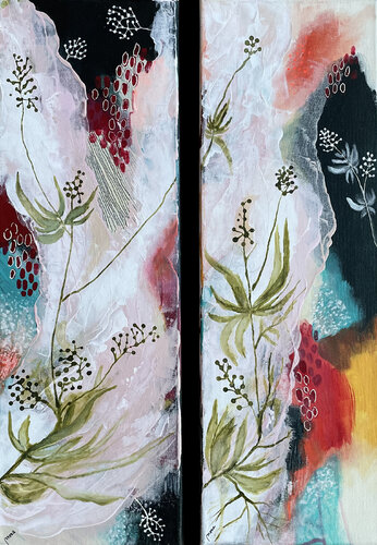 Floral Whispers 1 & 2 di Mona Barbu, Pittura in vendita su Singulart