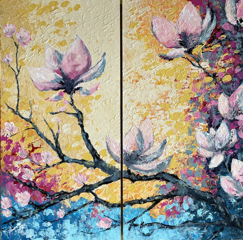 Magnolia Dreams 1 & 2 de Mona Barbu, Pintura a la venta en Singulart