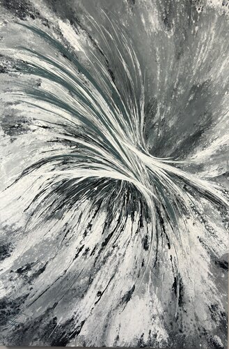 Sepia Douce — Sepia and Pearl Abstract Painting, 147 cm by Kseniia Turik, Painting for Sale on Singulart
