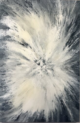 Aurelium of Gogengame — Textured Blue Abstract with Epoxy Resin by Kseniia Turik, Painting for Sale on Singulart