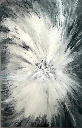 Aurelium of Gogengame — Textured Blue Abstract with Epoxy Resin van Kseniia Turik, Schilderij te koop op Singulart