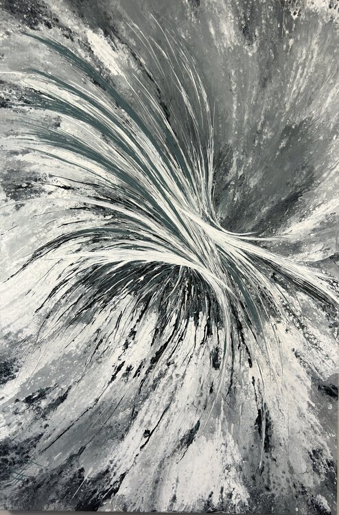 Sepia Douce — Sepia and Pearl Abstract Painting, 147 cm Kseniia Turik