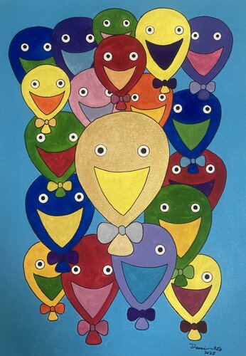 Colour Smile Ball by Demi Ng, Work on Paper for Sale on Singulart