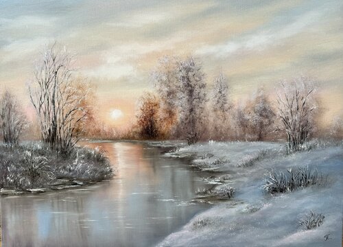 Winter Reflections by Tanja Frost, Painting for Sale on Singulart