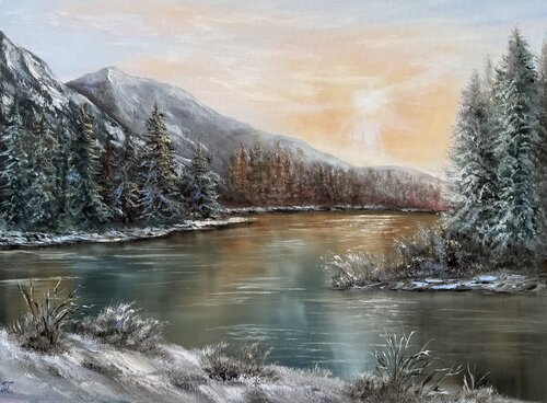 Winter Sunrise by Tanja Frost, Painting for Sale on Singulart