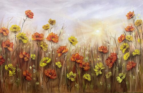 Morning Promise - Floral Symphony colllection by Tanja Frost, Painting for Sale on Singulart
