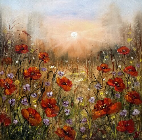 Red poppies von Tanja Frost, Malerei kaufen auf Singulart