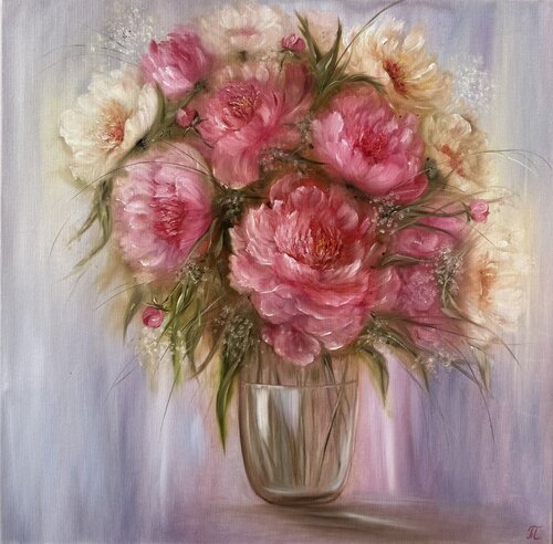Whispers of Peonies de Tanja Frost, Pintura a la venta en Singulart
