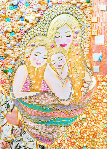 Mom and daughters. Gemstones art von Irina BAST, Malerei kaufen auf Singulart